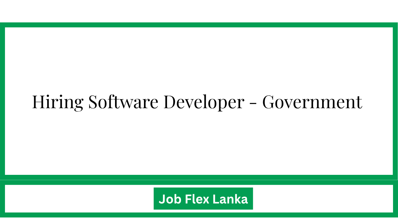 Hiring Software Developer - Government 