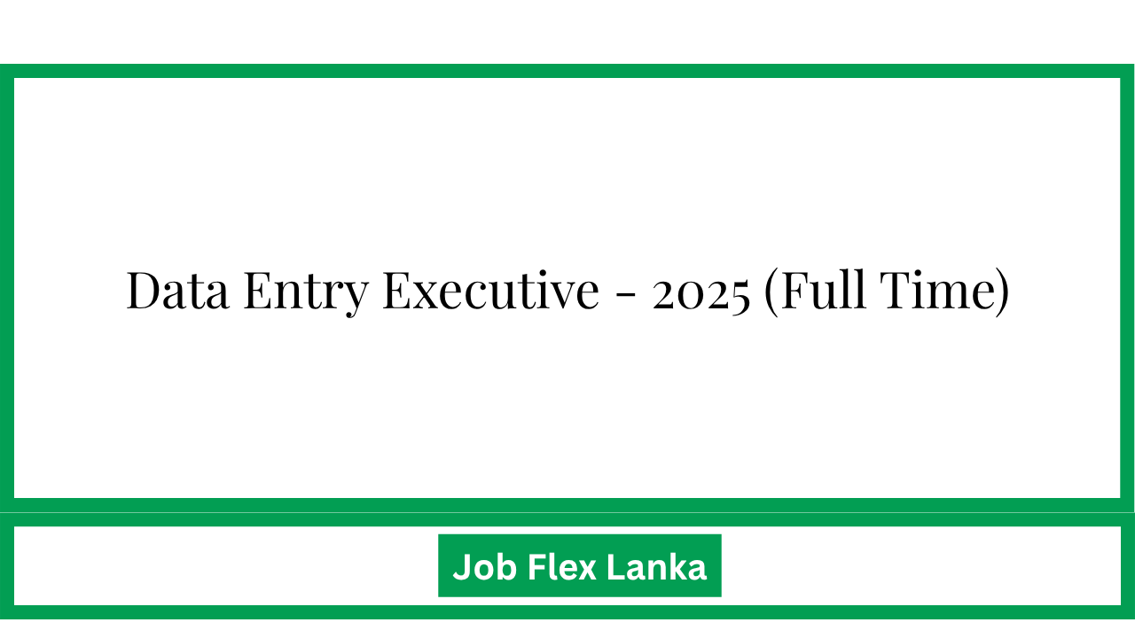 Data Entry Executive - 2025 (Full Time)