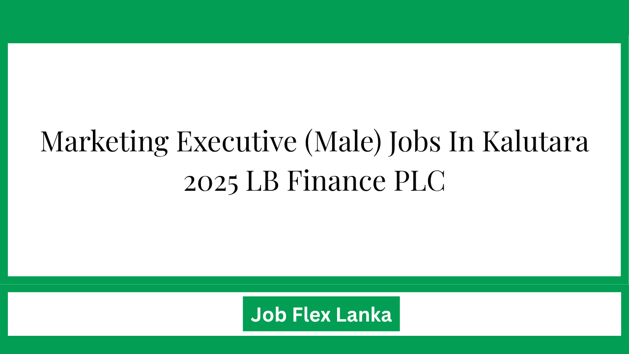 Marketing Executive (Male) Jobs In Kalutara 2025 LB Finance PLC